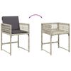vidaXL Garden Chair Set of 4 Light Grey PE Rattan 19.9 x 21.3 x 31.1 in