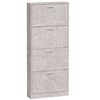 vidaXL Shoe Cabinet Concrete Grey 23.2x6.7x59.1" Engineered Wood