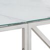 vidaXL Console Table Silver, White Stainless Steel, Tempered Glass Medium