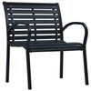 vidaXL Garden Chair Set of 2 Black Steel and WPC Standard Size