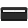 vidaXL TV Cabinet Black Engineered wood TV Cabinet Rectangular Modern