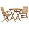 vidaXL Garden Dining Set 3 pcs Brown Solid teak wood