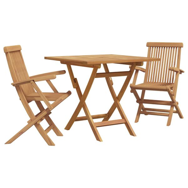 vidaXL Garden Dining Set 3 pcs Brown Solid teak wood