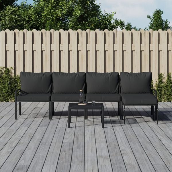 vidaXL Garden Lounge Set Black, Grey