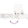vidaXL Garden Sofa Set White Solid pine wood Standard Modular