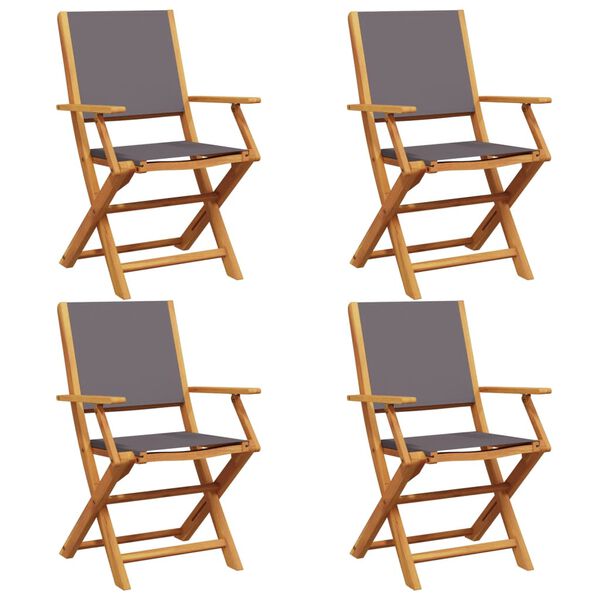 vidaXL Garden Chair Set of 4 Anthracite