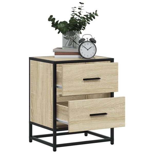vidaXL Bedside Cabinet Sonoma Oak Engineered wood Small Bedside Cabinet