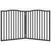 vidaXL Dog Gate Set of 2 Black Poplar Wood 63 in total length Foldable
