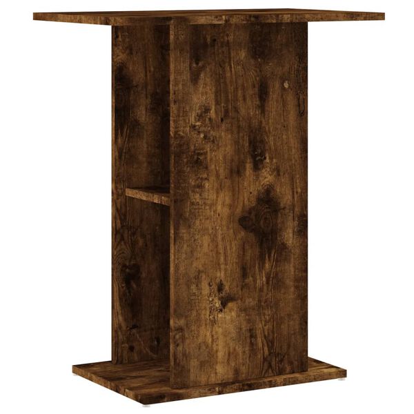 vidaXL Aquarium Stand Smoked oak Engineered wood 23.8x14.2x28.5 in