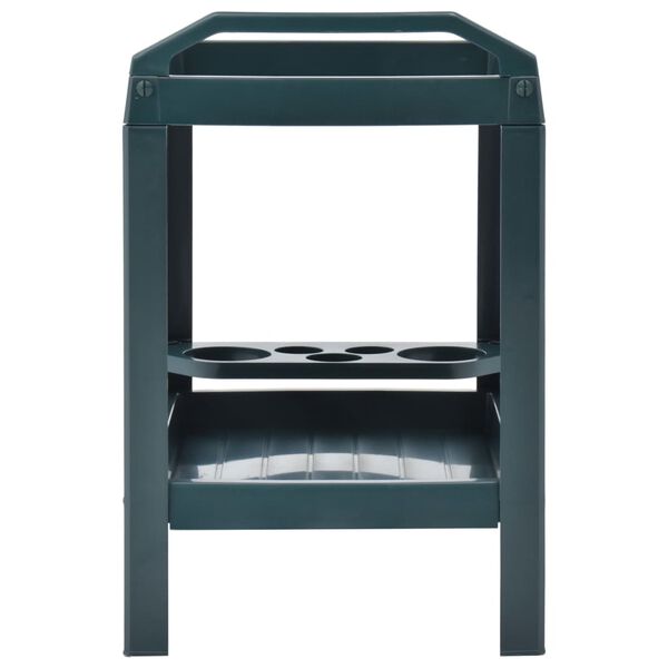 vidaXL Beverage Cart Green 27.2"x20.9"x28.3" Plastic