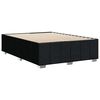 vidaXL Bed Frame Black Polyester, plywood, engineered wood, solid pine wood
