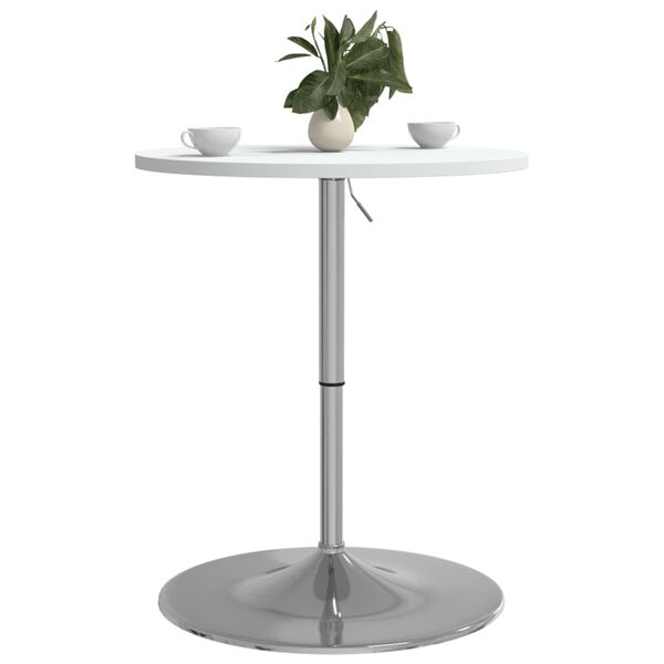 vidaXL Bar Table White Engineered wood and chromed steel Adjustable height