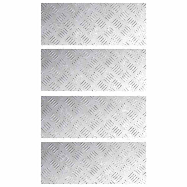 vidaXL Stair Tread Rectangular 4 pcs Silver 19.69 x 7.87 in Aluminium