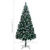 vidaXL Christmas Tree Green and white PVC, steel Large