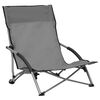 vidaXL Beach Chair Set of 2 Grey Oxford fabric, steel Compact