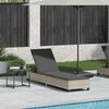 vidaXL Sun Lounger with Cushions Light Grey 55x200x25,5cm Poly Rattan