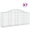vidaXL Gabion Basket Set of 7 Silver Galvanized iron Large