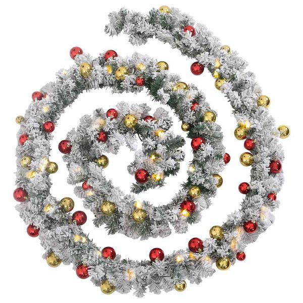 vidaXL Christmas Garland Green, Gold, Red PVC 20 meters