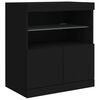 vidaXL Sideboard Black Engineered wood, glass Medium Sideboard