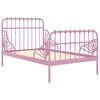 vidaXL Extendable Bed Frame Pink Powder-coated metal Twin Extendable