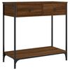 vidaXL Console Table Brown Oak Engineered Wood, Metal Adjustable Feet