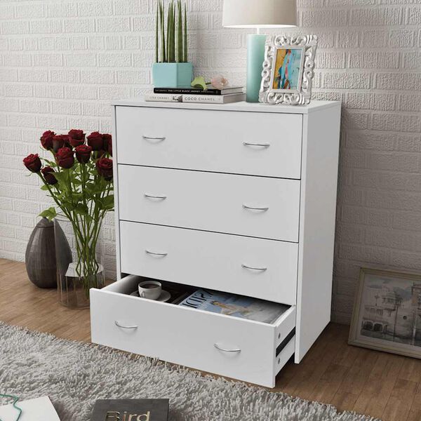 vidaXL Sideboard White Engineered wood 23.6 x 12.0 x 28.0 in Sideboard