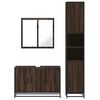 vidaXL Bathroom Furniture Set Brown oak Engineered wood, metal, glass