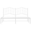 vidaXL Bed Frame White Powder-Coated Steel 63 x 79 in Bed Frame
