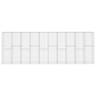 vidaXL Gabion Wall with Cover Galvanized Steel 236.2"x19.7"x78.7"