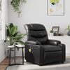 vidaXL Massage Recliner Chair Black Faux Leather, Metal, Plywood Single
