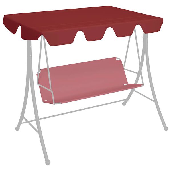 vidaXL Replacement Canopy for Garden Swing Wine Red 59.1"/51.2"x41.3"/27.6"