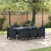 vidaXL Garden Dining Set 9 pcs Anthracite Polt rattan