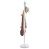 vidaXL Coat Stand White Powder-coated iron, Plastic base with cement
