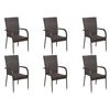vidaXL Dining Set Brown Solid acacia wood, PE rattan, powder-coated steel