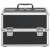 vidaXL Make-up Case 8.7"x11.8"x8.3" Black Aluminum