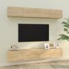 vidaXL Wall TV Cabinet Set of 4 Sonoma Oak Engineered wood