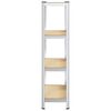 vidaXL 4-Layer Storage Shelf Silver Steel&Engineered Wood