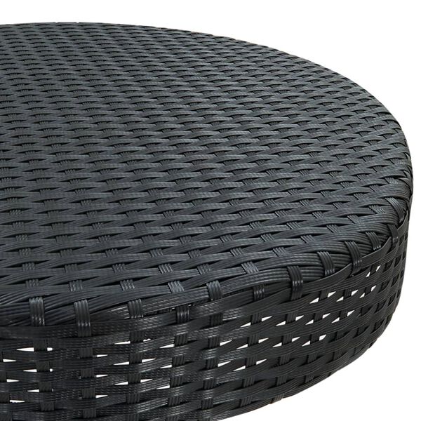 vidaXL Garden Table Black PE rattan, Powder-coated steel Counter Height