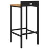 vidaXL Bar Stool Set of 4 Black, Natural