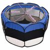vidaXL Dog Playpen Blue Polyester Medium Collapsible Dog Playpen