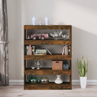 vidaXL Book Cabinet/Room Divider Smoked Oak 39.4"x11.8"x53.1"