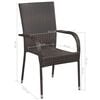 vidaXL Dining Set Brown Solid Acacia Wood, PE Rattan, Powder-Coated Steel