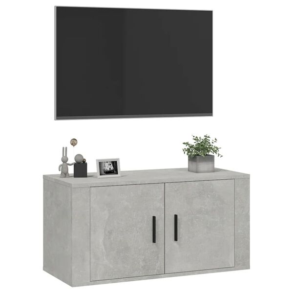 vidaXL Wall Mounted TV Cabinet Concrete Grey Engineered Wood Standard