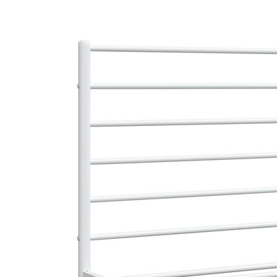 vidaXL Metal Bed Frame with Headboard and Footboard White 59.8"x78.7"