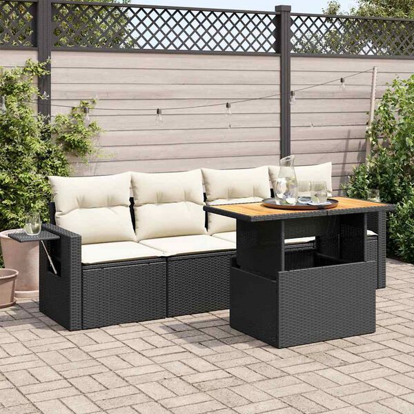 vidaXL Garden Sofa Set Black