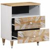 vidaXL Bedside Cabinet Mango natural with white Solid mango wood Compact