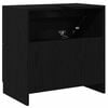 vidaXL Bathroom Cabinet with Drawer Black Oak 23.23 x 14.57 x 23.23 in