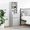 vidaXL Nightstand Grey Sonoma Engineered Wood Tall Bedside Table