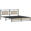 vidaXL Bed Frame Sonoma oak Steel, engineered wood Double