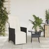 vidaXL Reclining Garden Chair Black PE rattan, powder-coated steel Single